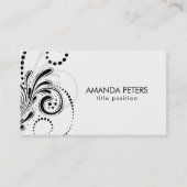 Carte De Visite Black Grey Frotte sur White Arrière - plan Busines (Devant)