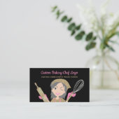 Carte De Visite Black Grey Haired boulangerie Chef Rustic Keto Foo (Debout devant)