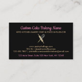 Carte De Visite Black Grey Haired boulangerie Chef Rustic Keto Foo (Dos)