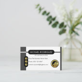 Carte De Visite Black & Grey Tab Layers Startup (Debout devant)