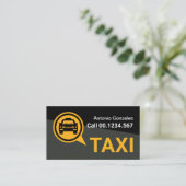 Carte De Visite Black Grey Trapezium Yellow Taxi (Debout devant)