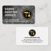 Carte De Visite Black Grunge Layer Paint Brush (Devant / Derrière)