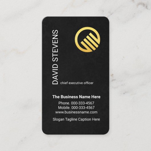 Carte De Visite Black Grunge Stylish Your Name Layout (Devant)