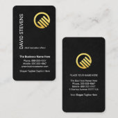 Carte De Visite Black Grunge Stylish Your Name Layout (Devant / Derrière)