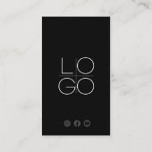 Carte De Visite Black IG, FB, YouTube Social Modern QR Code (Dos)