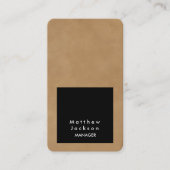 Carte De Visite Black Light Brown moderne Plain professionnel tend (Devant)