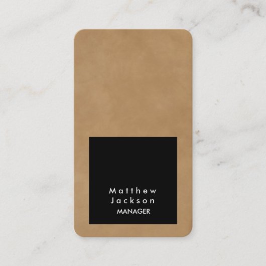 Carte De Visite Black Light Brown moderne Plain professionnel tend (Devant)