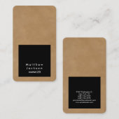 Carte De Visite Black Light Brown moderne Plain professionnel tend (Devant / Derrière)