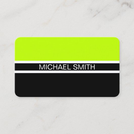 Carte De Visite Black Lime Professionnel Élégant Moderne (Devant)