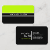 Carte De Visite Black Lime Professionnel Élégant Moderne (Devant / Derrière)