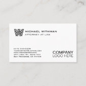 CARTE DE VISITE BLACK LINE MONOGRAM  BUSINESS LOGO  (Devant)
