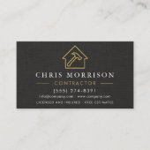 Carte De Visite Black Linen Building Construction (Devant)