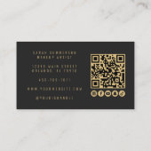 Carte De Visite Black Makeup Artist Beauty Salon QR Code Photo (Dos)