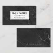 Carte De Visite Black Marble | Agent immobilier (Devant / Derrière)