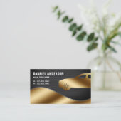 Carte De Visite Black Mesh Gold Luxe Location de voiture Chauffeur (Debout devant)