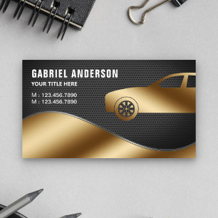 Carte De Visite Black Mesh Gold Luxe Location de voiture Chauffeur
