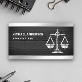 Carte De Visite Black Mesh Silver Justice Scale Avocat Procureur