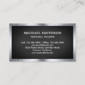 Carte De Visite Black Mesh Steel Barbell Fitness Personal Trainer (Dos)