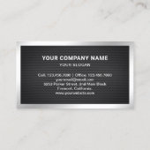 Carte De Visite Black Mesh Steel Silver Photo Agent immobilier (Dos)