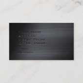 Carte De Visite Black Metallic Gold Damask Entreprise (Dos)