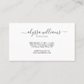 Carte De Visite Black Minimal Modern Élégant Lash Services (Dos)