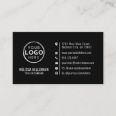 Carte De Visite Black Minimalist Modern Custom Logo (Devant)