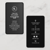 Carte De Visite Black minimalist phone shape Business Card (Devant / Derrière)