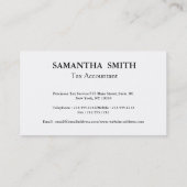 Carte De Visite Black Monogram Tax Accountant (Dos)