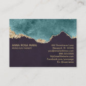 Carte De Visite *~* Black Moss Turquoise Agate Geode Gold Parties (Dos)