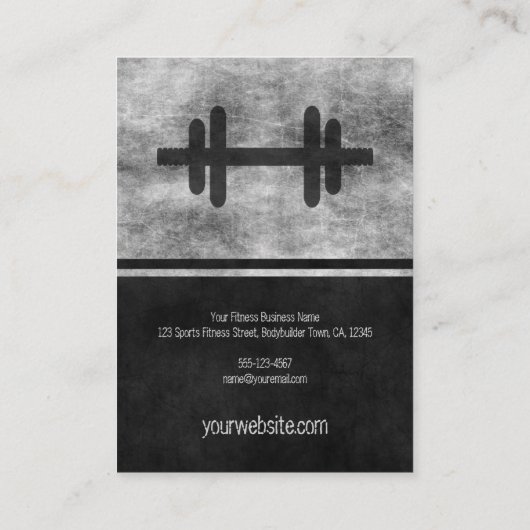 Carte De Visite Black Muscle Man Outline Large Personal Trainer (Dos)