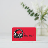Carte De Visite Black Music Headphones Dance DJ Anniversaire (Debout devant)