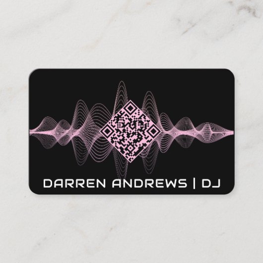 Carte De Visite Black | Musique QR Code Soundwave (Devant)