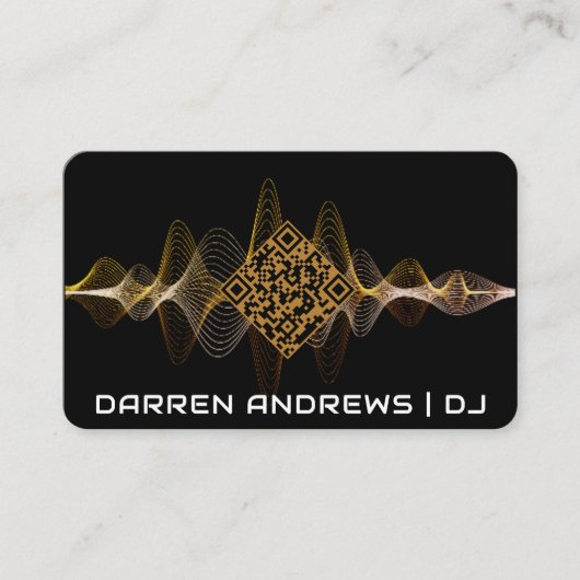 Carte De Visite Black | Musique QR Code Soundwave (Devant)