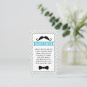 Carte De Visite Black Mustache Little Man Demande de livre (Debout devant)