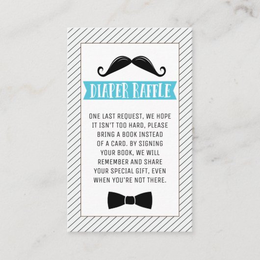 Carte De Visite Black Mustache Little Man Demande de livre (Devant)