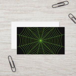 Carte De Visite Black neon vert toile d'araignée Halloween motif