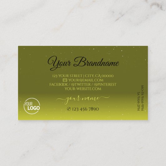 Carte De Visite Black Olive Green Jaune Jaune Étincelle Ajouter un (Dos)