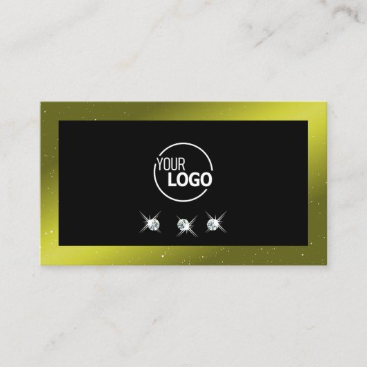 Carte De Visite Black Olive Green Jaune Jaune Étincelle Ajouter un (Devant)