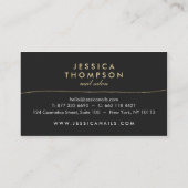 Carte De Visite Black or élégant faux parties scintillant élégant  (Dos)