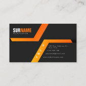Carte De Visite Black Orange élégant moderne (Dos)