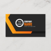 Carte De Visite Black Orange élégant moderne (Devant)