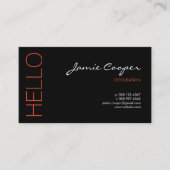 Carte De Visite Black & Orange Hello (Devant)