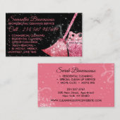 Carte De Visite Black Orange Luxury Cleaning Maid Janitorial (Devant / Derrière)