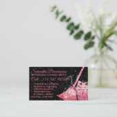 Carte De Visite Black Orange Luxury Cleaning Maid Janitorial (Debout devant)