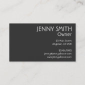 Carte De Visite Black Oxford Tap Chaussure Dance Studio enseignant (Dos)