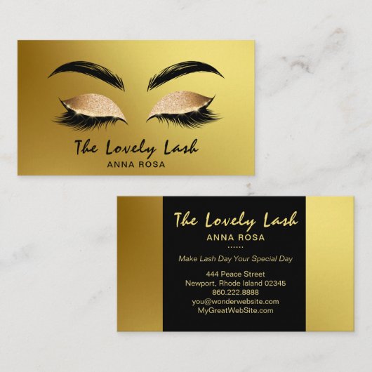 Carte De Visite *~* Black Parties scintillant Lashes Extensions Br (Devant / Derrière)