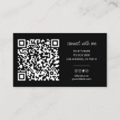 Carte De Visite Black | Parties scintillant or | Photo | Code QR | (Dos)