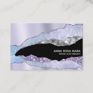Carte De Visite *~* Black Pastel Agate Géode Parties scintillant 