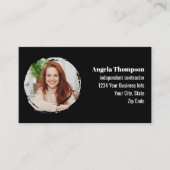 Carte De Visite Black Photo QR Code Social Media (Devant)