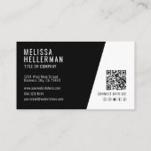 Carte De Visite Black Photo QR Code Société Votre Logo (Dos)